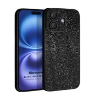 Microsonic Apple iPhone 16 Plus Kılıf Bling Rhinestones Siyah (Siyah)
