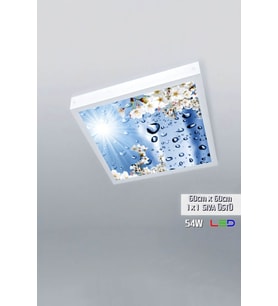 1x1-tekli-60x60-tavana Yapışık Led Panel-54w-sıva Üstü Evize-kolay Montaj-damlalı- Led