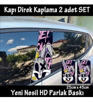 rabbit tavşan folyo - 2kapı için 2adet sticker kaplama - tuning modifiye