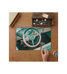 Klasik Araba Direksiyonu Tasarımı 240 parça Ahşap Puzzle Ahşap Kutuda MP01969