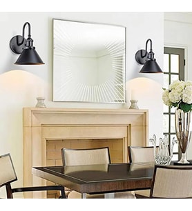 Rsylight Retro Siyah Metal Modern Dekoratif Rustik Aplik