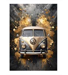 Klasik Minibüs Retro Araba Hediyelik Mdf Tablo