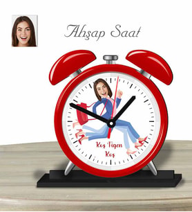 Kişiye Özel Ahşap Saat-Zamana Koşan Kadın-1