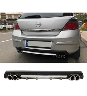 Opel Astra H Gri Difüzör Çiftli Yuvarlak Egzoz Görünümlü D Tip Difizör 2004 - 2009