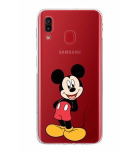Samsung Galaxy A30  Kamera Korumalı  Kapak Mickey Mouse Tasarımlı  Şeffaf Kılıf