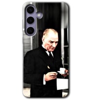 Galaxy S24 Kılıf HD Desen Baskılı Kılıf - Atatürk Türk Kahvesi