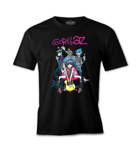 Gorillaz - Gitar Siyah Erkek Tshirt