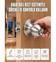 Estetik Güvenli Topuzlu Kapı Kilidi
