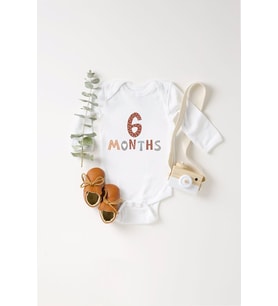 Unisex Bebek 4 Ay Baskılı Body Zıbınlı Body Zıbın