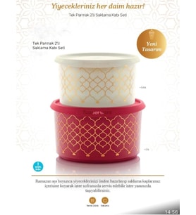 Tupperware Tek Parmak 2'Li Saklama Kabı Seti (Ramazana Özel)