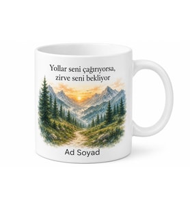 Doğa Yürüyüşü Manzara Temalı Kupa Bardak Dağcı Hediye Çay Kupası