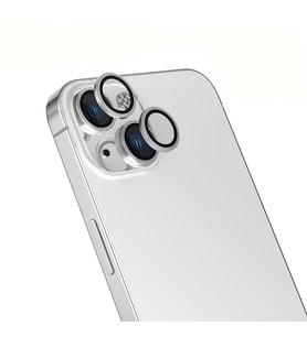 Apple iPhone 14 Uyumlu Zore Mikro Kamera Lens Koruyucu (Gümüş)