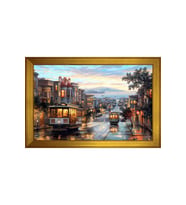 Manzara Temalı Kanvas Tablo 50 x 70 cm Gold Çerçeve