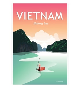 Vietnam Afişi Vietnam Seyahat Afişi Tablo Ahşap Poster Dekoratif