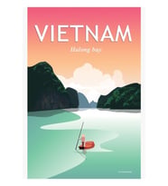 Vietnam Afişi Vietnam Seyahat Afişi Tablo Ahşap Poster Dekoratif