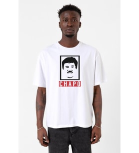 El Chapo Gangster Swagger Beyaz Erkek Oversize Tshirt