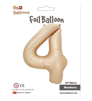 4 Rakam Karamel Folyo Balon 34"