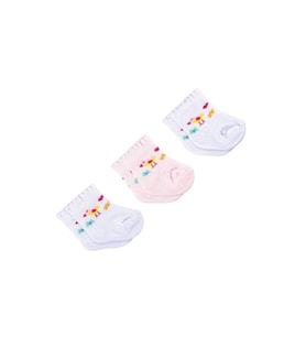 Kız Bebe Havlu Üçlü Set 1 Ay,6 Ay Çorap (Karışık)