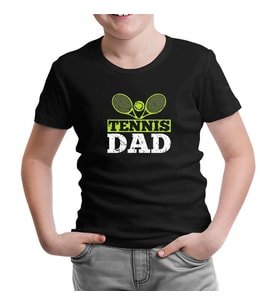 Tenis - Baba Siyah Çocuk Tshirt