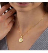 Unisex Sun Gümüş Kolye (Gümüş)