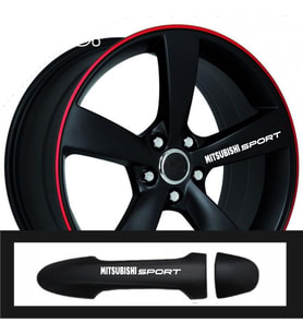 Mitsubishi Space Wagon İçin Uyumlu Aksesuar Oto Kapı Kolu/Jant Sticker 10 Adet 10*1,5 Cm