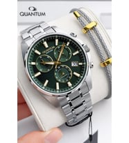 Quantum Sapphire Camlı İtalyan Bileklik Hediyeli 2 Yıl Garantili 10 Atm Erkek Kol Saati 1122.370 (Gümüş)