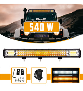 Off Road 3 Sıra 540W Çift Çakar Modlu Led Lamba Beyaz Ve Turuncu Flaşlı 108 cm 3030 Cree Led
