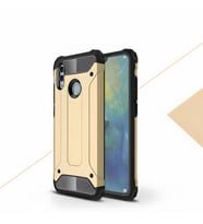 Huawei P Smart 2019 Kılıf Crash Zırh Silikon Kılıf (Gold)