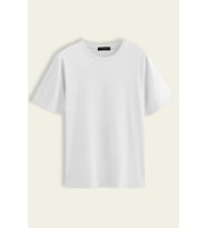 Unisex Beyaz %100 Pamuk Basic Regular/Normal Kesim Bisiklet Yaka Kısa Kollu T-Shirt