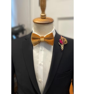 Hardal Kadife Düz Papyon P1705
