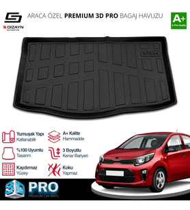 Kia Picanto 3D Pro Bagaj Havuzu 2017 Üzeri A+ Kalite