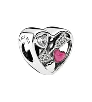 Nur Silver Kalp İçinde Ok Gümüş Charm NUR-BL00254