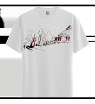 Park Pavilion - %100 Pamuklu Erkek Beyaz Tişört - Premium Quality (Siyah - Beyaz)