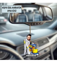 Kişiye Özel Karikatür Erkek Ayna Süsü – Araç İçi Esprili Hediyelik