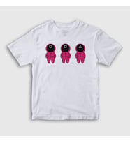 Presmono Unisex Çocuk Beyaz Guards V2 Squid Game T-Shirt 260598tt