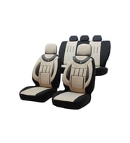 Opel Grandland X Oto Koltuk Kılıfı Bej - Siyah (Karışık)