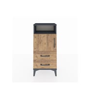 Arges Komodin 2 Raflı 2 Çekmeceli Tek Kapaklı 44x30x96 Antrasit-Çam