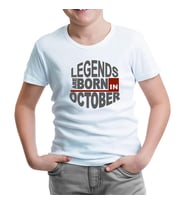 Legends Born in October - Wave Beyaz Çocuk Tshirt
