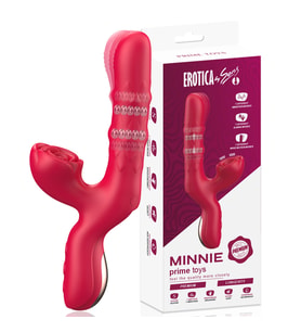 PRIME TOYS Minnie Şarjlı Kayma ve Dalga Hareketli 2 in 1 Klitoris G Nokta Uyarıcı Vibratör