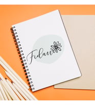 Baş Harfli İsimli Çiçekli Defter Kişiye Özel