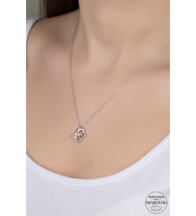 SWAROVSKİ CRYSTAL MELEK  925 AYAR GÜMÜŞ KOLYE