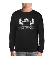 Legends Born in October - Hat Siyah Çocuk Sweatshirt