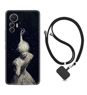 Xiaomi 12 Lite Kılıf Resimli Boyun Askılı İpli Desenli Silikon Star Woman 1332