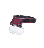 Mg81001-b Çift Lens Takmalı 4 Lensli Led Işıklı Şapka Tip Büyüteç