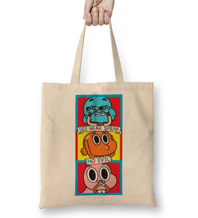 Gumball Darwin Anais No Evil 02 Bez Çanta Uzun Saplı