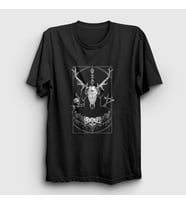 Presmono Unisex Siyah Skull Deer Geyik T-Shirt 354171tt
