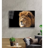 Aslan Hayvan Cam Tablo 4mm Dayanıklı Temperli Cam