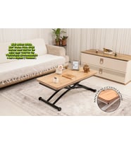 Mini Akıllı Sehpa Üst Tabla Oval Köşe Efesçam Alt Ayak Siyah Dışa K