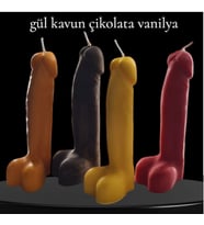 dogal dekoratif  kokulu dik  modeli 4 aded soyawax mum (Çok Renkli)