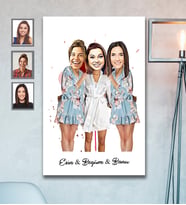 Kişiye Özel Bride To Be Bekarlığa Veda Karikatürlü Ahşap Tablo 30x47 Mod3